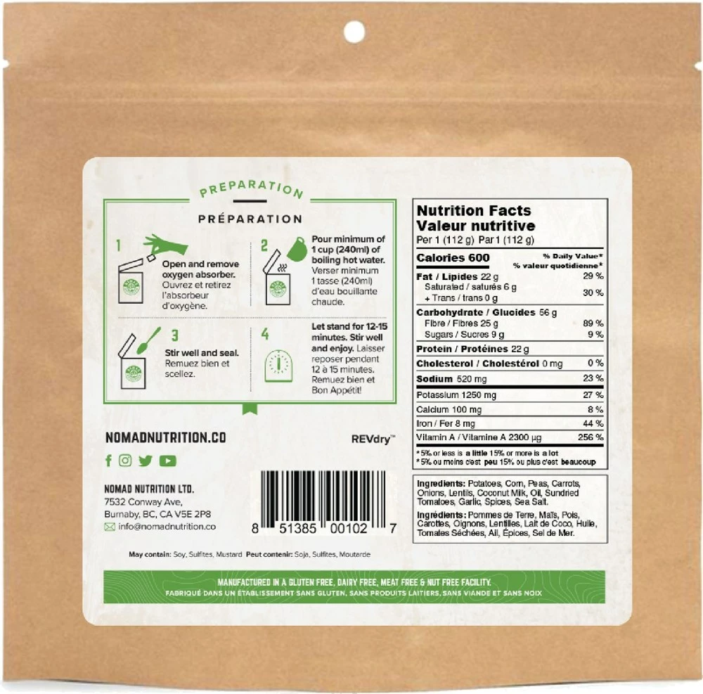 Nomad Nutrition Irish Shepherd's Pie - 1 Serving - None 4 Nomad Nutrition Irish Shepherd's Pie - 1 Serving - None - Image 2
