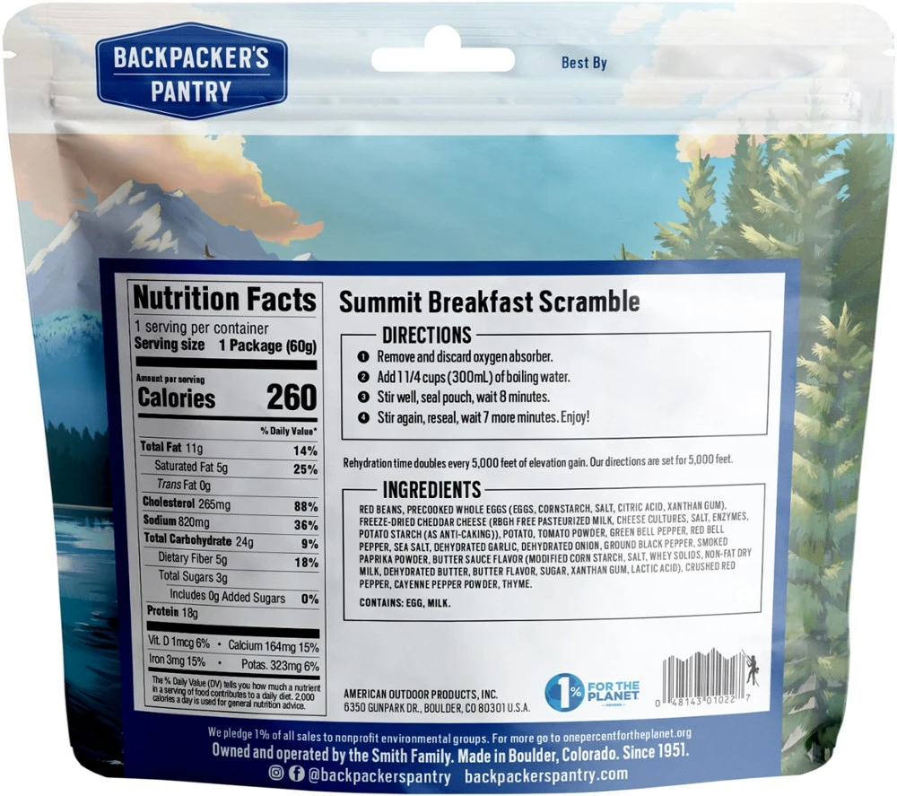Backpacker's Pantry Summit Breakfast Scramble - 1 Serving - None 4 Backpacker's Pantry Summit Breakfast Scramble - 1 Serving - None - Image 2