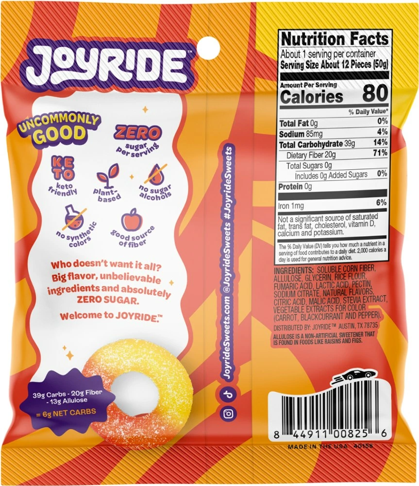 JOYRIDE Zero Sugar Peachy Mango Rings - Assorted 5 JOYRIDE Zero Sugar Peachy Mango Rings - Assorted - Image 3