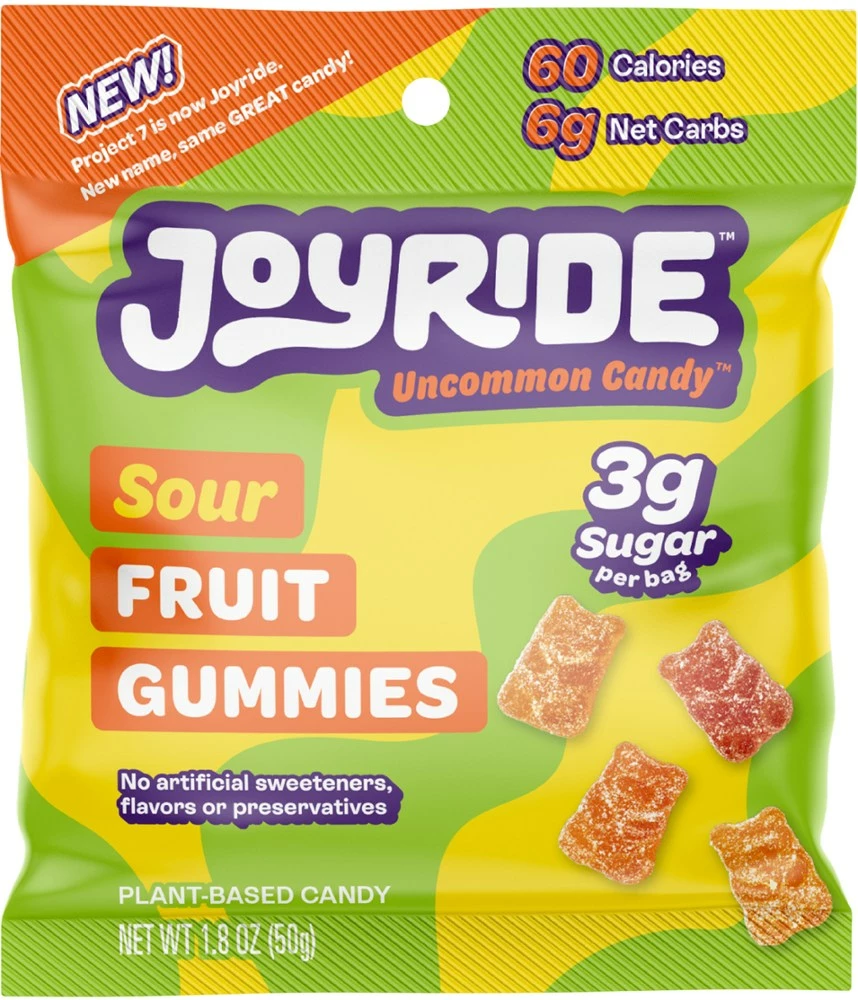 JOYRIDE Low Sugar Sour Fruit Gummies - 1.8 oz. - Assorted 3 JOYRIDE Low Sugar Sour Fruit Gummies - 1.8 oz. - Assorted