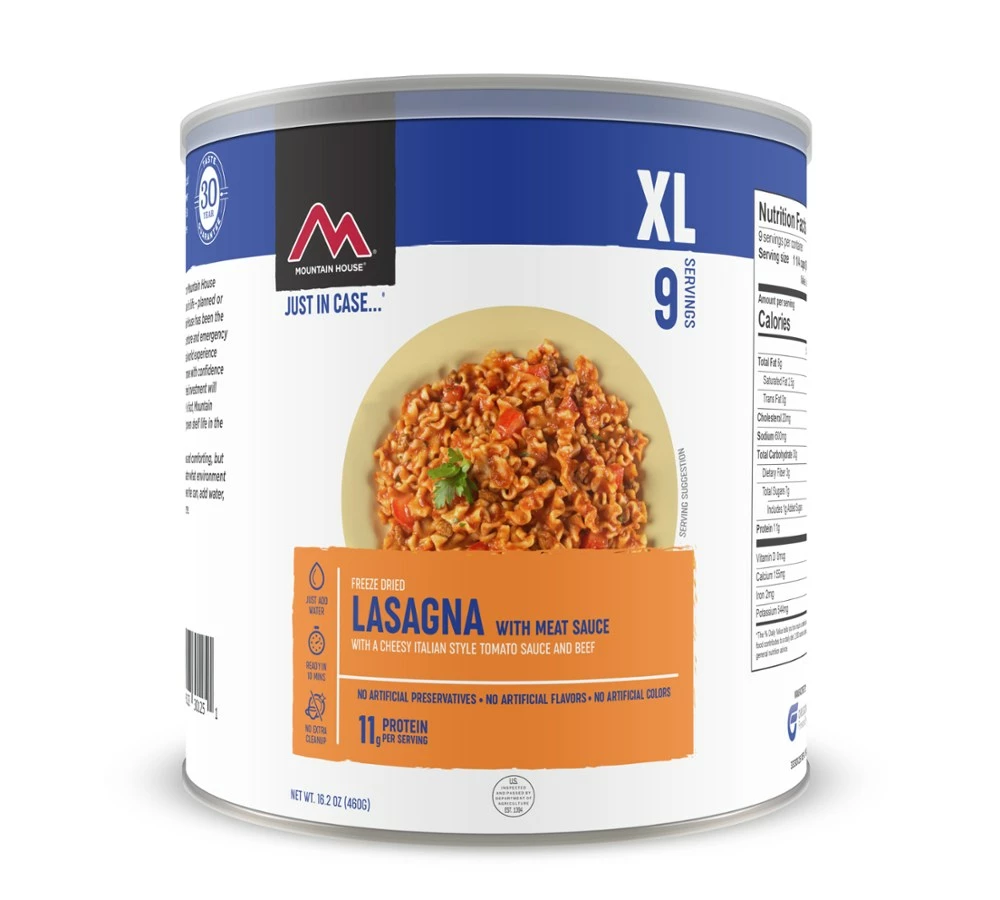 Mountain House Lasagna with Meat Sauce XL - 9 Servings 3 Mountain House Lasagna with Meat Sauce XL - 9 Servings