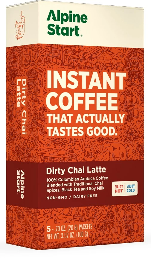 Alpine Start Dirty Chai Latte Instant Coffee - Package of 5 3 Alpine Start Dirty Chai Latte Instant Coffee - Package of 5