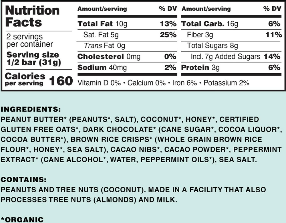 Kate's Real Food Dark Chocolate Mint Bar - 2.2 oz - Peppermint Dark Choc Cacao 4 Kate's Real Food Dark Chocolate Mint Bar - 2.2 oz - Peppermint Dark Choc Cacao - Image 2