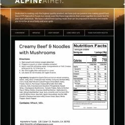 AlpineAire Foods Creamy Beef & Noodles - 1 Serving - None 7 AlpineAire Foods Creamy Beef & Noodles - 1 Serving - None -Cheap Hike Harbor Store 53451d7b c0f0 45fd 90f2 113677b8e011