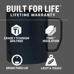 Stanley Stay-Hot Titanium Camp Mug - 12 fl. oz. -Cheap Hike Harbor Store 57a8ee9a 0c68 4a74 afe1 de855a9f79cc