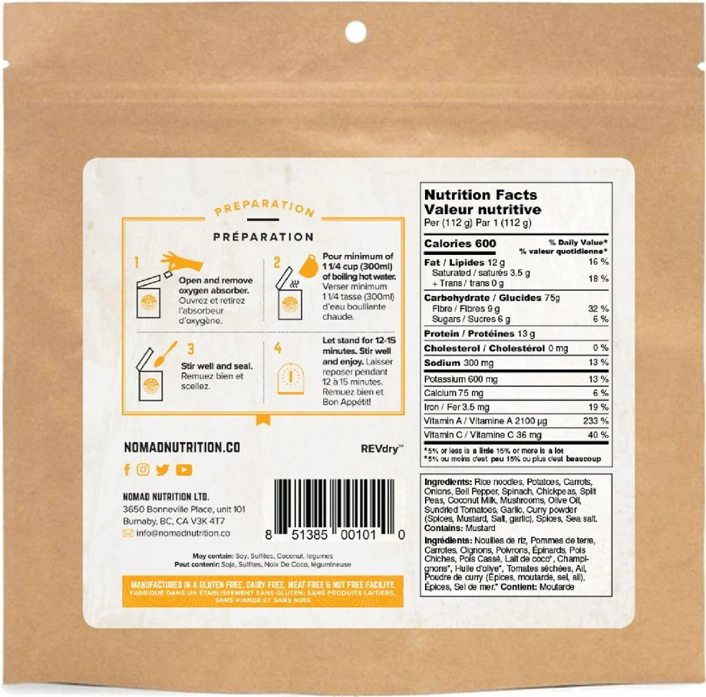 Nomad Nutrition Kathmandu Curry - 1 Serving - None 4 Nomad Nutrition Kathmandu Curry - 1 Serving - None - Image 2