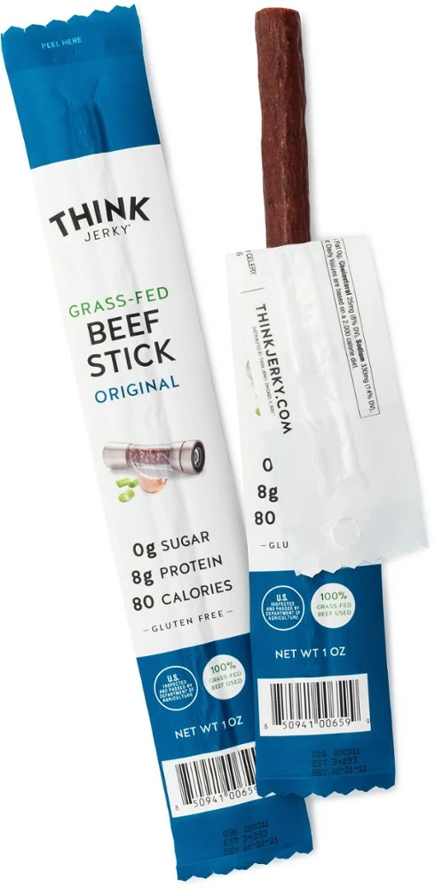 Think Jerky Grass-Fed Beef Stick - Original 3 Think Jerky Grass-Fed Beef Stick - Original