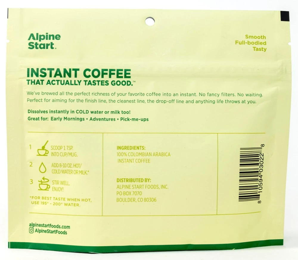 Alpine Start Instant Coffee Bulk Bag - 30 Cups - Original Blend (medium Roast) 4 Alpine Start Instant Coffee Bulk Bag - 30 Cups - Original Blend (medium Roast) - Image 2