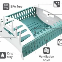 Fozzils Snapfold Dish Rack - White/Blue -Cheap Hike Harbor Store 82ae89ec 8449 4492 b043 a628d697a7b0