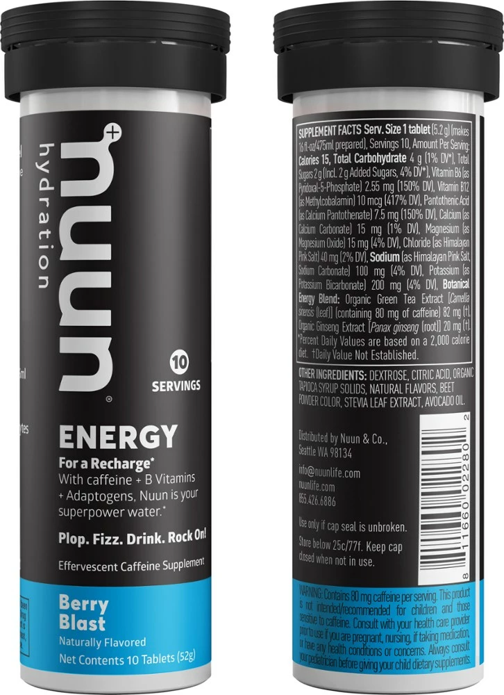 NUUN Energy Hydration Tablets - 10 Servings 5 NUUN Energy Hydration Tablets - 10 Servings - Image 3