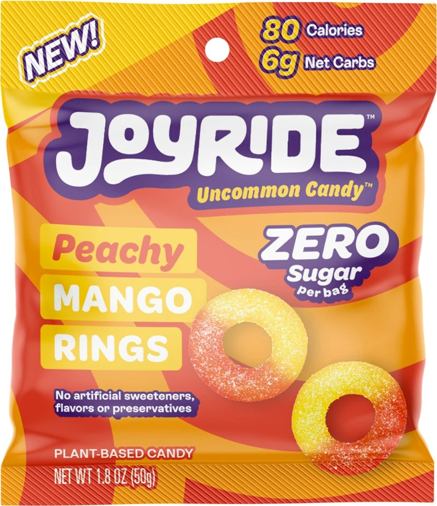 JOYRIDE Zero Sugar Peachy Mango Rings - Assorted 3 JOYRIDE Zero Sugar Peachy Mango Rings - Assorted