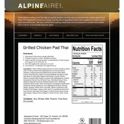 AlpineAire Foods Grilled Chicken Pad Thai - 1 Serving - None -Cheap Hike Harbor Store a23fabc8 e4d7 4146 9bf8 24a25fc27bfb