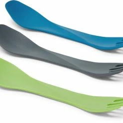 humangear GoBites Uno Mini Spork Package of 3 - Gray/Blue/Green