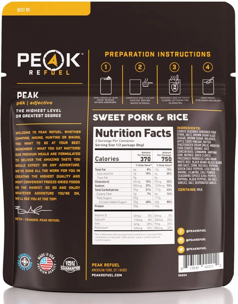 PEAK REFUEL Sweet Pork and Rice - 2 Servings 4 PEAK REFUEL Sweet Pork and Rice - 2 Servings - Image 2