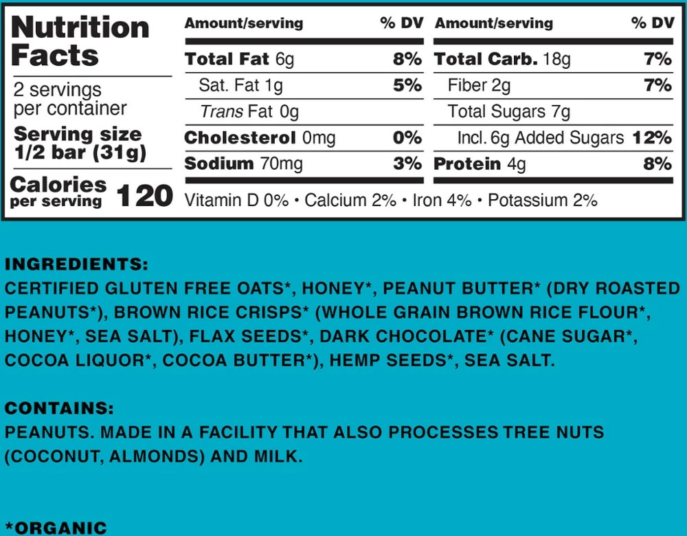 Kate's Real Food Peanut Butter Hemp & Flax Bar 4 Kate's Real Food Peanut Butter Hemp & Flax Bar - Image 2
