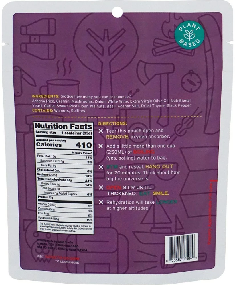 GOOD TO-GO Herbed Mushroom Risotto - Single Serving 4 GOOD TO-GO Herbed Mushroom Risotto - Single Serving - Image 2