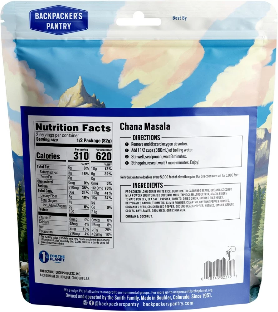 Backpacker's Pantry Chana Masala - 2 Servings 4 Backpacker's Pantry Chana Masala - 2 Servings - Image 2