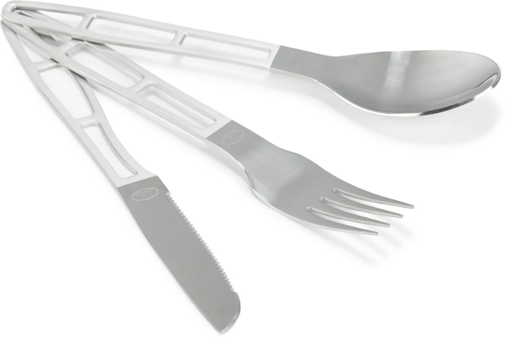 GSI Outdoors Glacier 3-Piece Stainless Cutlery Set 3 GSI Outdoors Glacier 3-Piece Stainless Cutlery Set