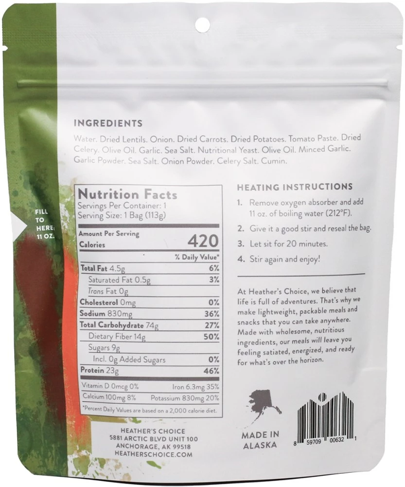 Heather's Choice Vegetable Lentil Soup - 1 Serving - None 4 Heather's Choice Vegetable Lentil Soup - 1 Serving - None - Image 2