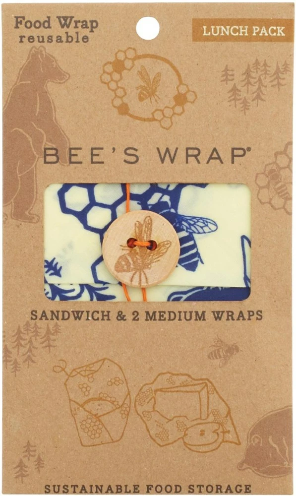 Bee's Wrap Lunch Pack - Bees and Bears Print - None 4 Bee's Wrap Lunch Pack - Bees and Bears Print - None - Image 2