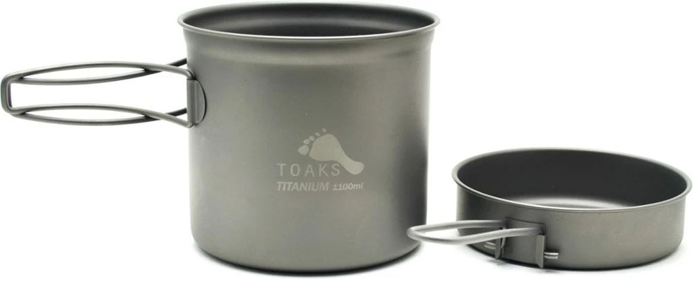 TOAKS Titanium 1100ml Pot with Pan 3 TOAKS Titanium 1100ml Pot with Pan