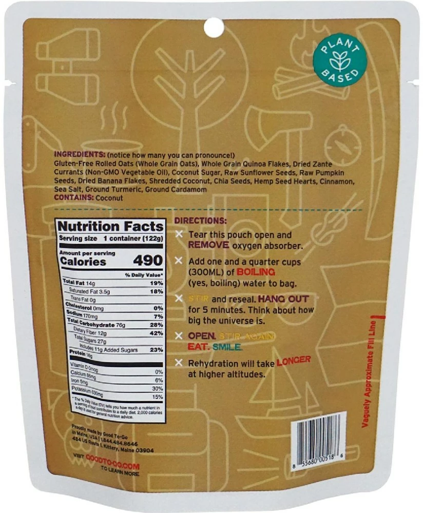GOOD TO-GO Oatmeal - None 4 GOOD TO-GO Oatmeal - None - Image 2