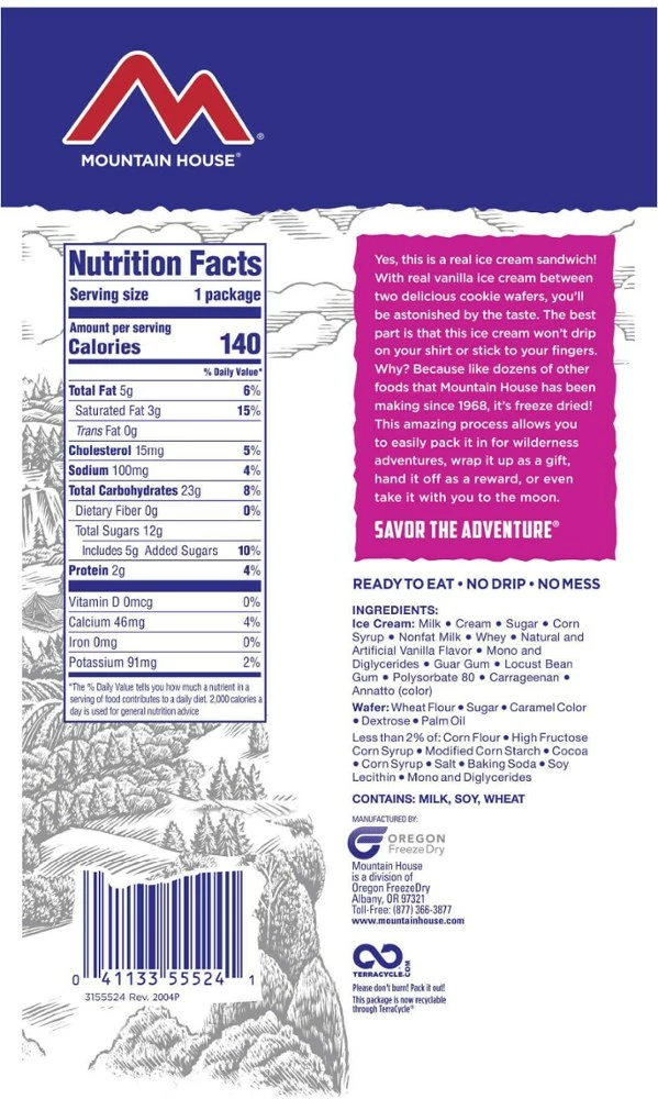 Mountain House Ice Cream Sandwich 4 Mountain House Ice Cream Sandwich - Image 2