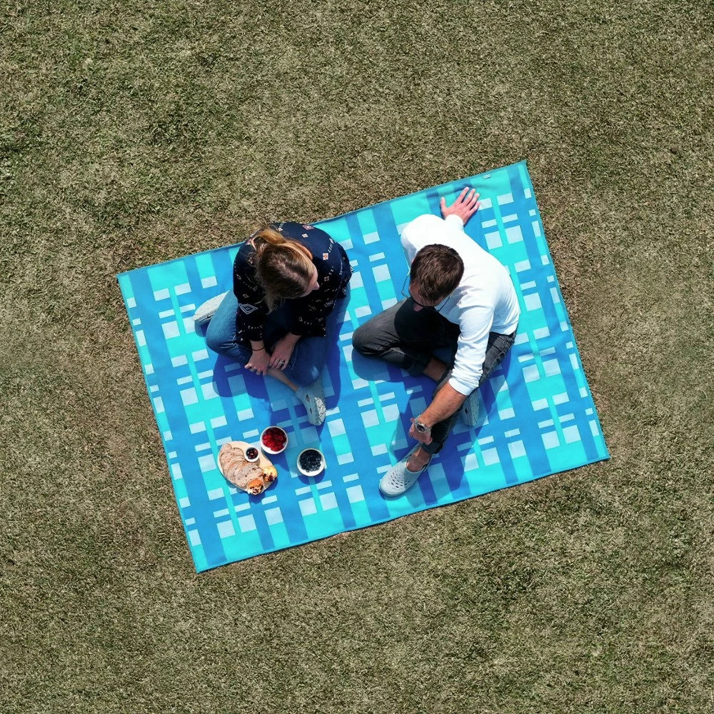 CGear Multimats Sand-Free Picnic Mat - Blue Check 5 CGear Multimats Sand-Free Picnic Mat - Blue Check - Image 3