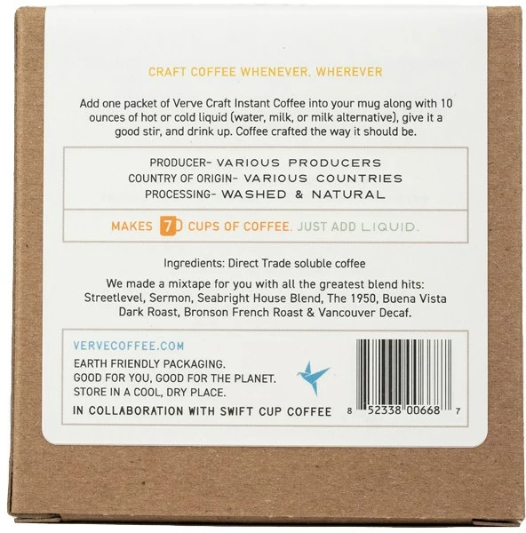 Verve Instant Craft Coffee Sampler - Package of 7 - Assorted 4 Verve Instant Craft Coffee Sampler - Package of 7 - Assorted - Image 2